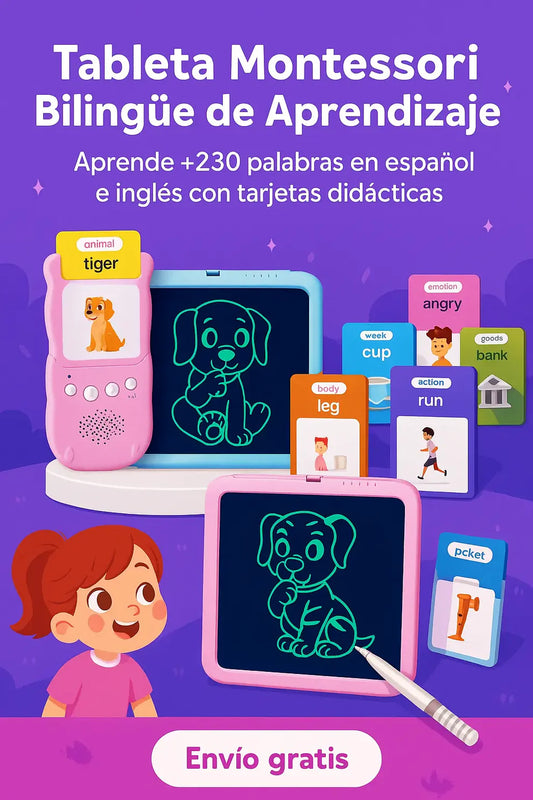 Montessori bilingüe - Aprende + 230 palabras en Español e Inglés